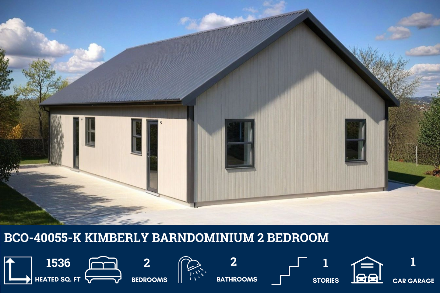 BCO-40055-K Kimberly Barndominium House Plan