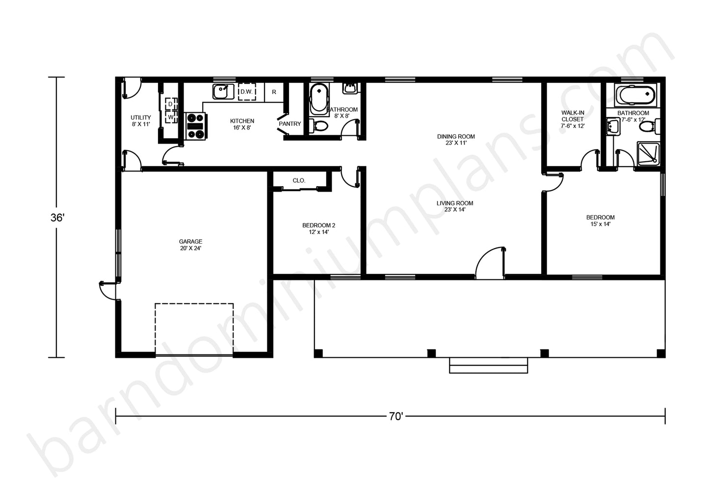 BCO-40059 Barndominium House Plan
