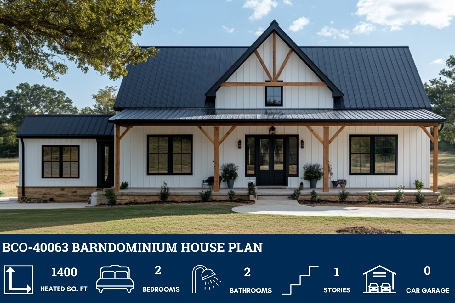 BCO-40063 Barndominium House Plan