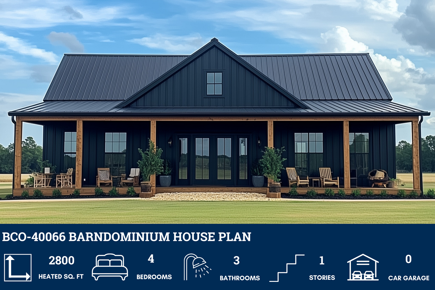 BCO-40066 Barndominium House Plan