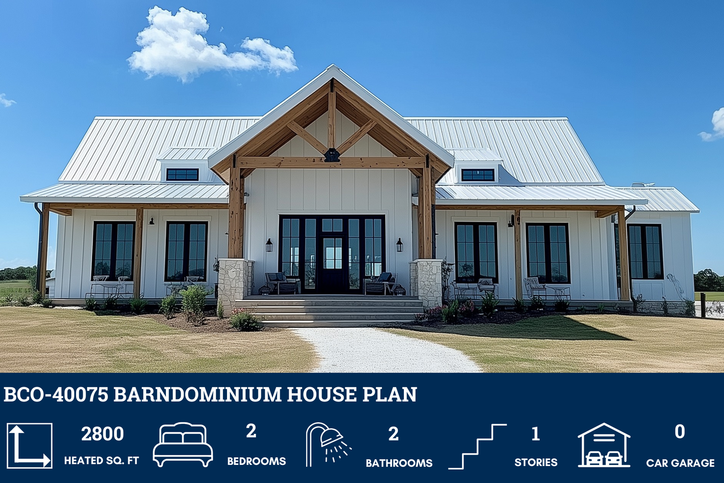 BCO-40075 Barndominium House Plan