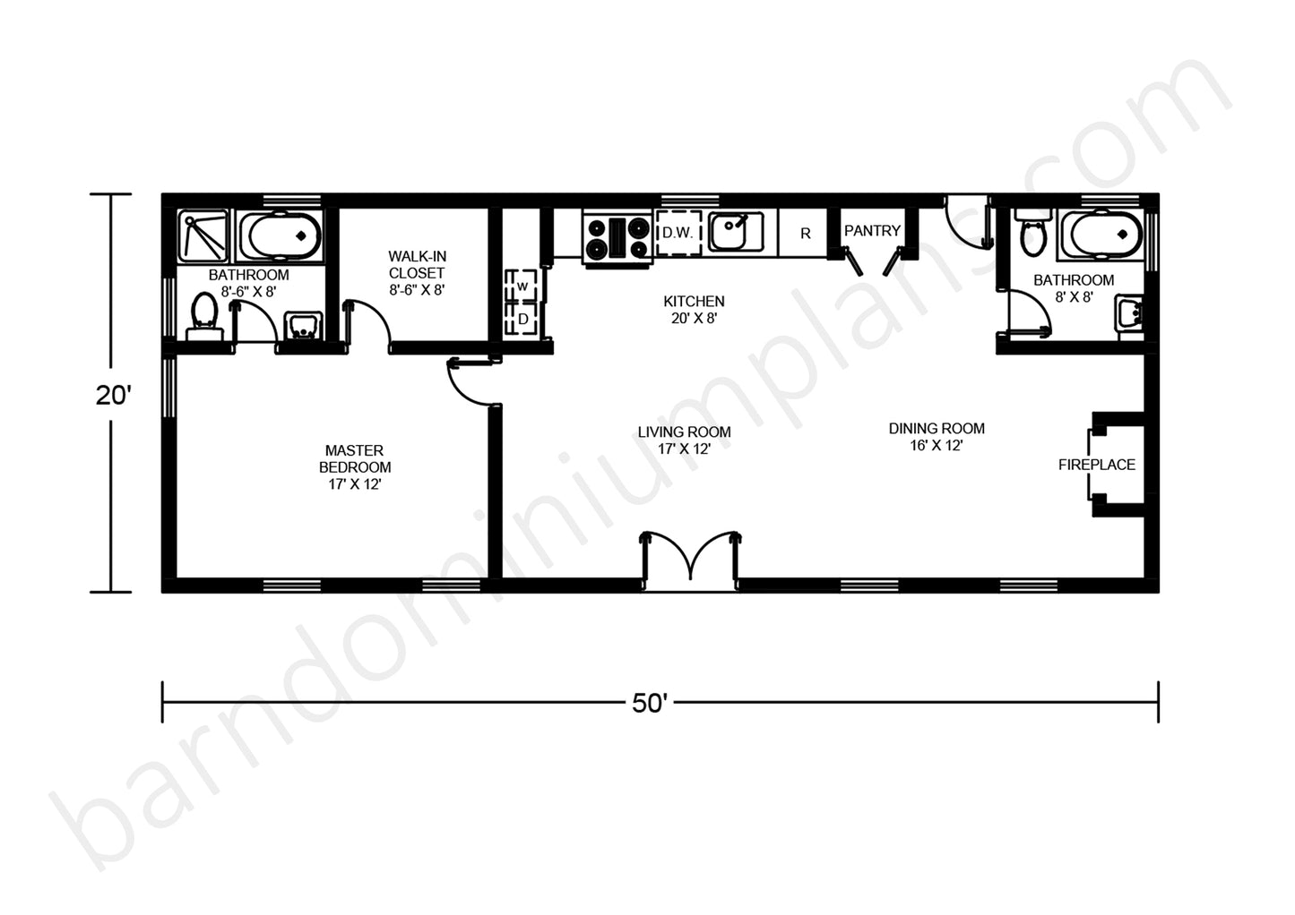 BCO-40077 Barndominium House Plan