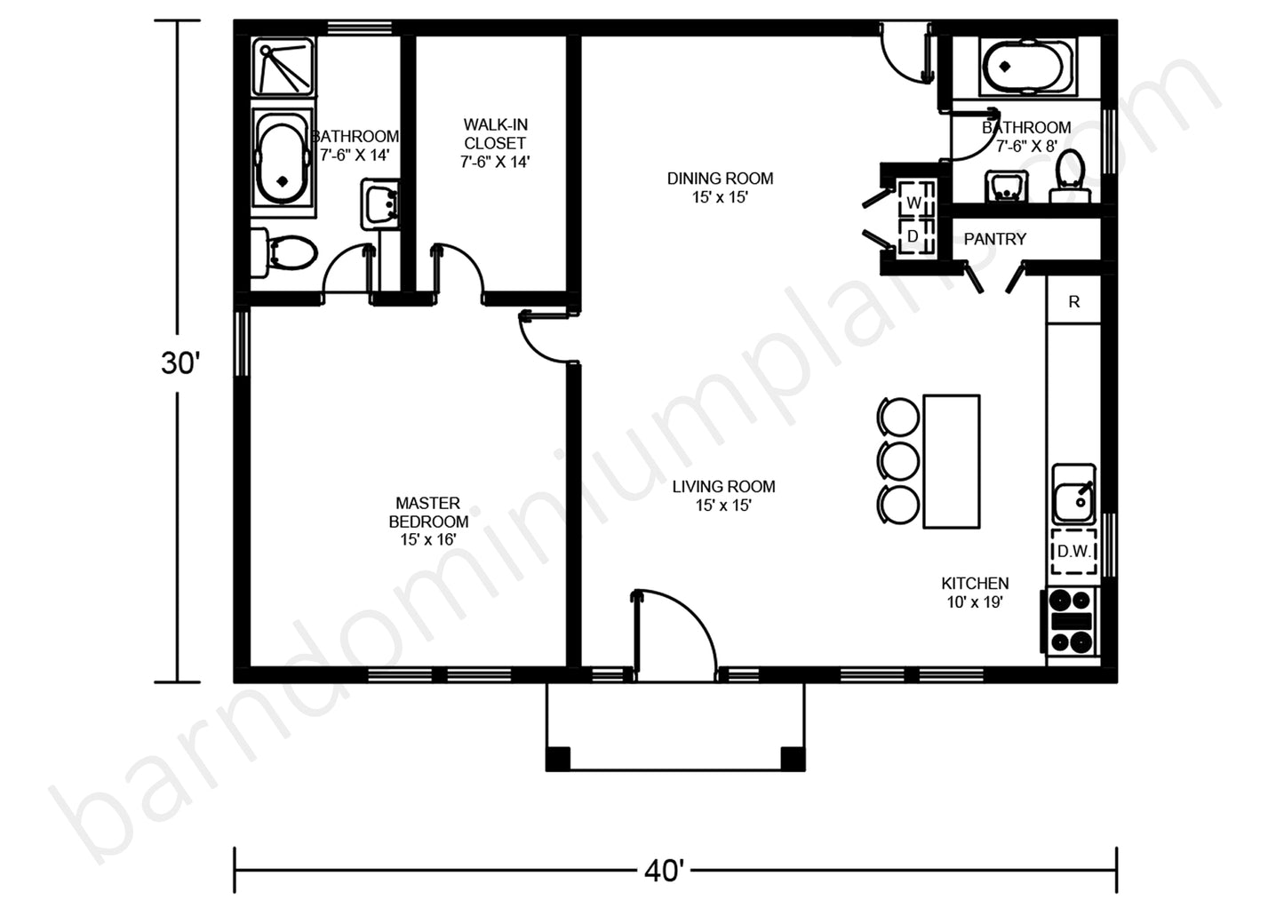 BCO-40079 Barndominium House Plan