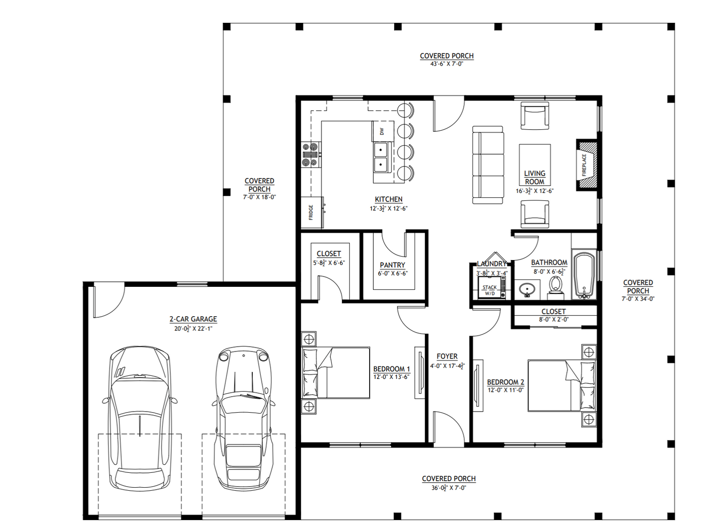 BCO-40085 Leonard Barndominium House Plan