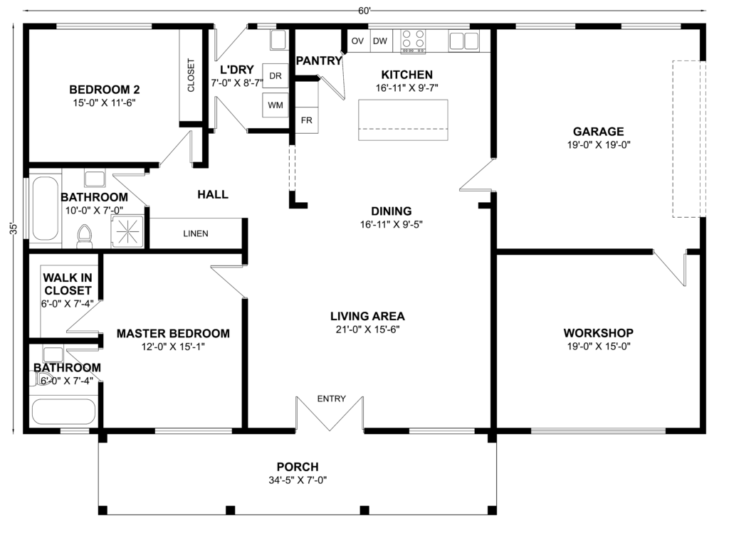 BCO-40090 Barndominium House Plan