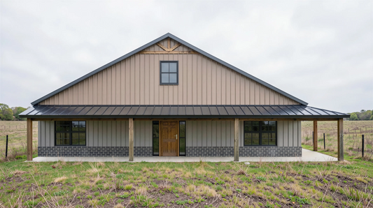 BCO-40092-W White Barndominium House Plan