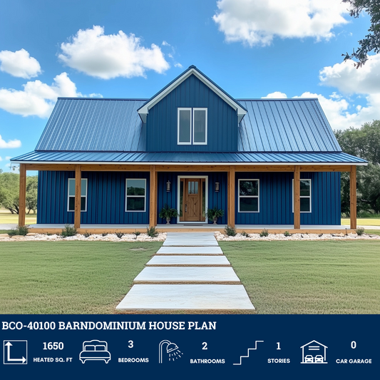 BCO-40100 Barndominium House Plan