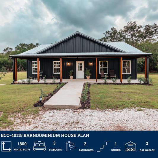 BCO-40115 Barndominium House Plan