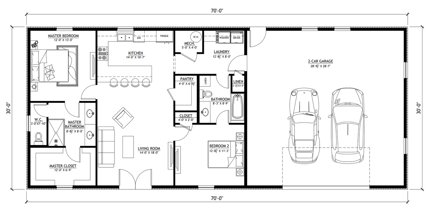 BCO-40161-L Levant Barndominium House Plan