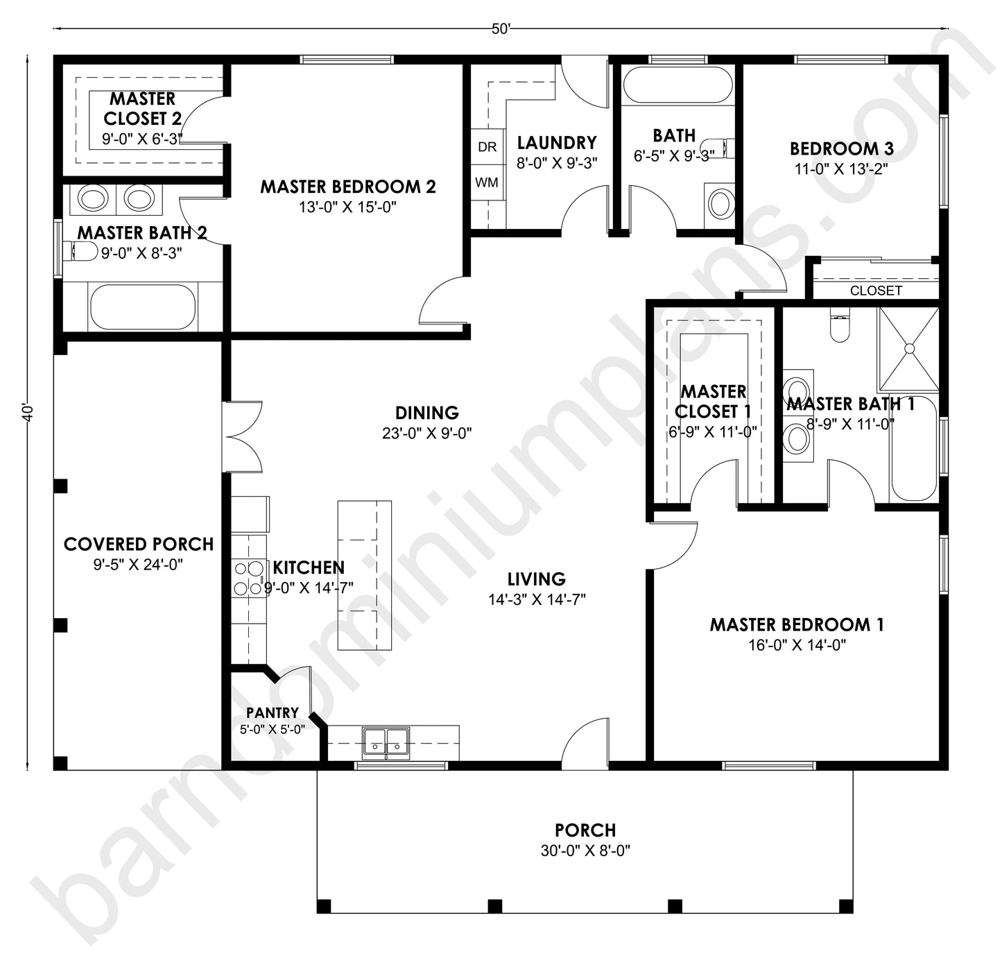 BCO-40163-M Barndominium House Plan