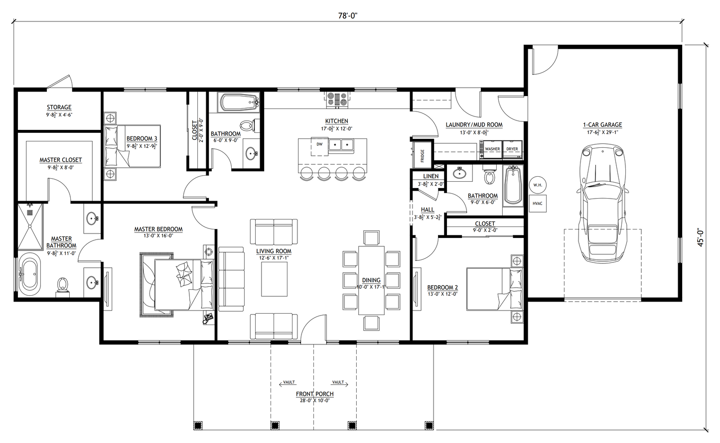 BCO-40183-B Benjie Barndominium House Plan
