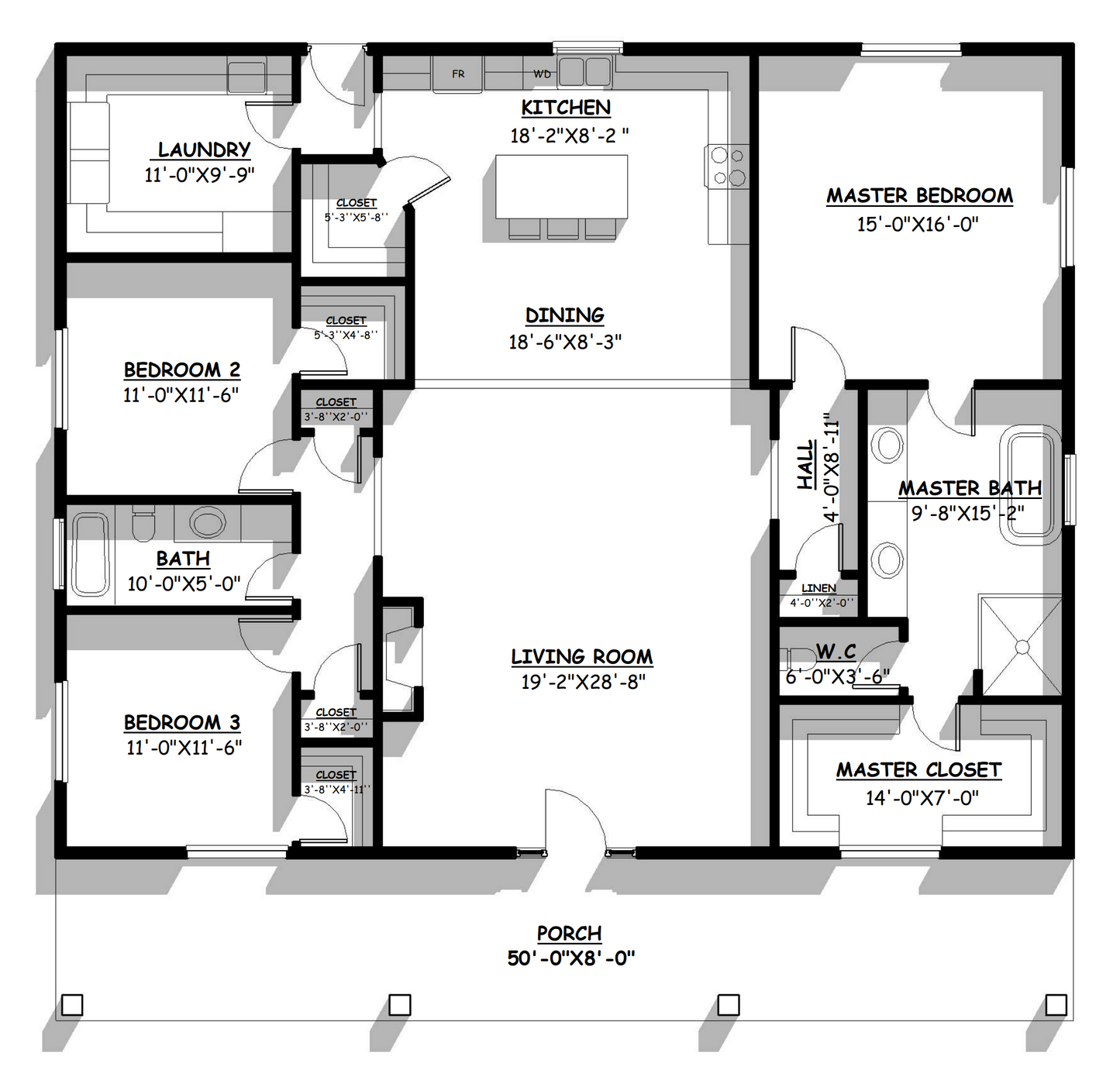 BCO-40200 Titus Barndominium House Plan