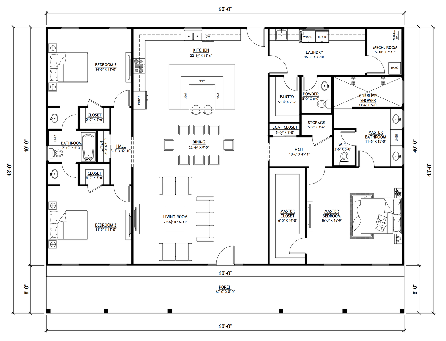 BCO-40204-T Trey Barndominium House Plan