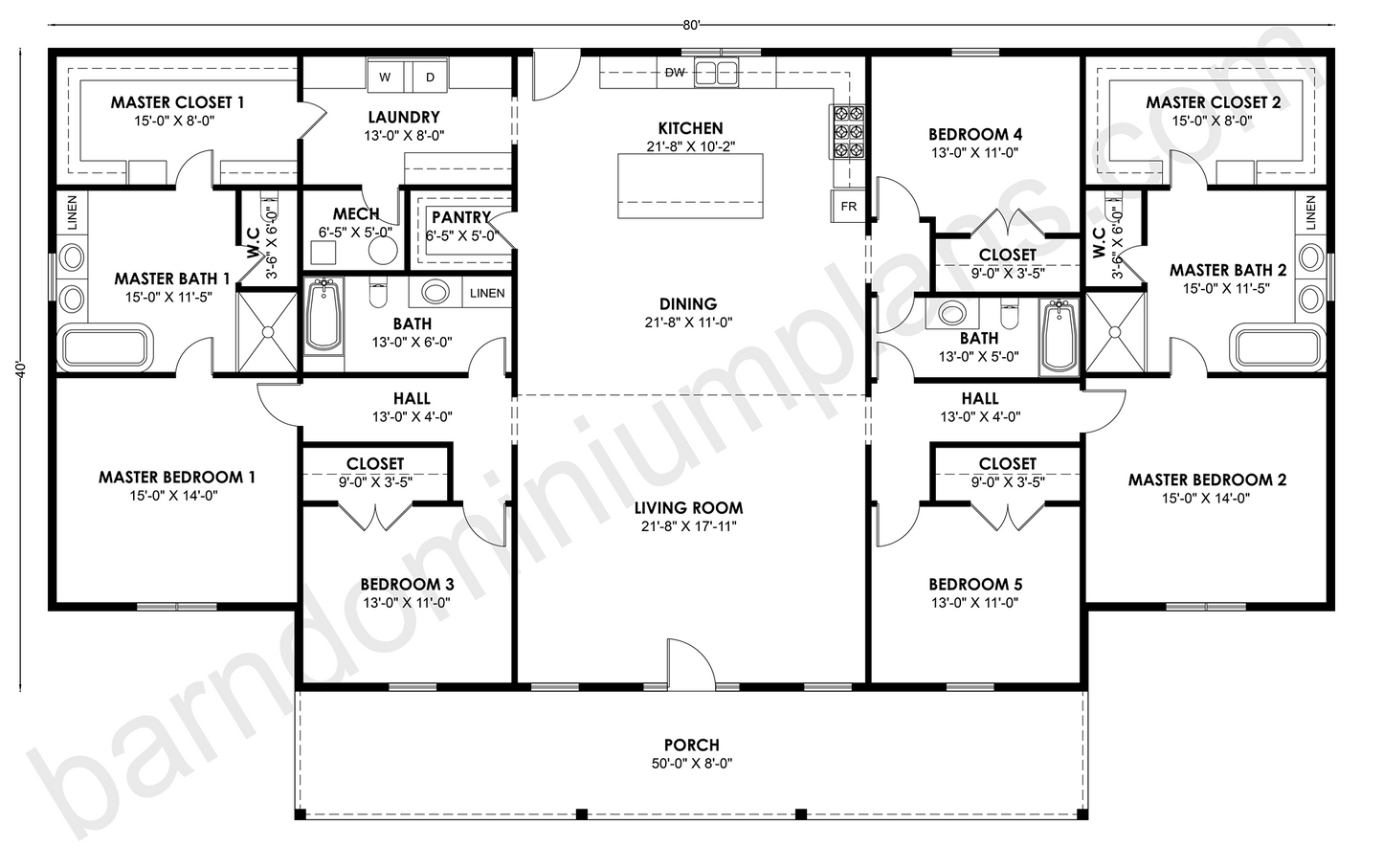 BCO-40226 Barndominium House Plan