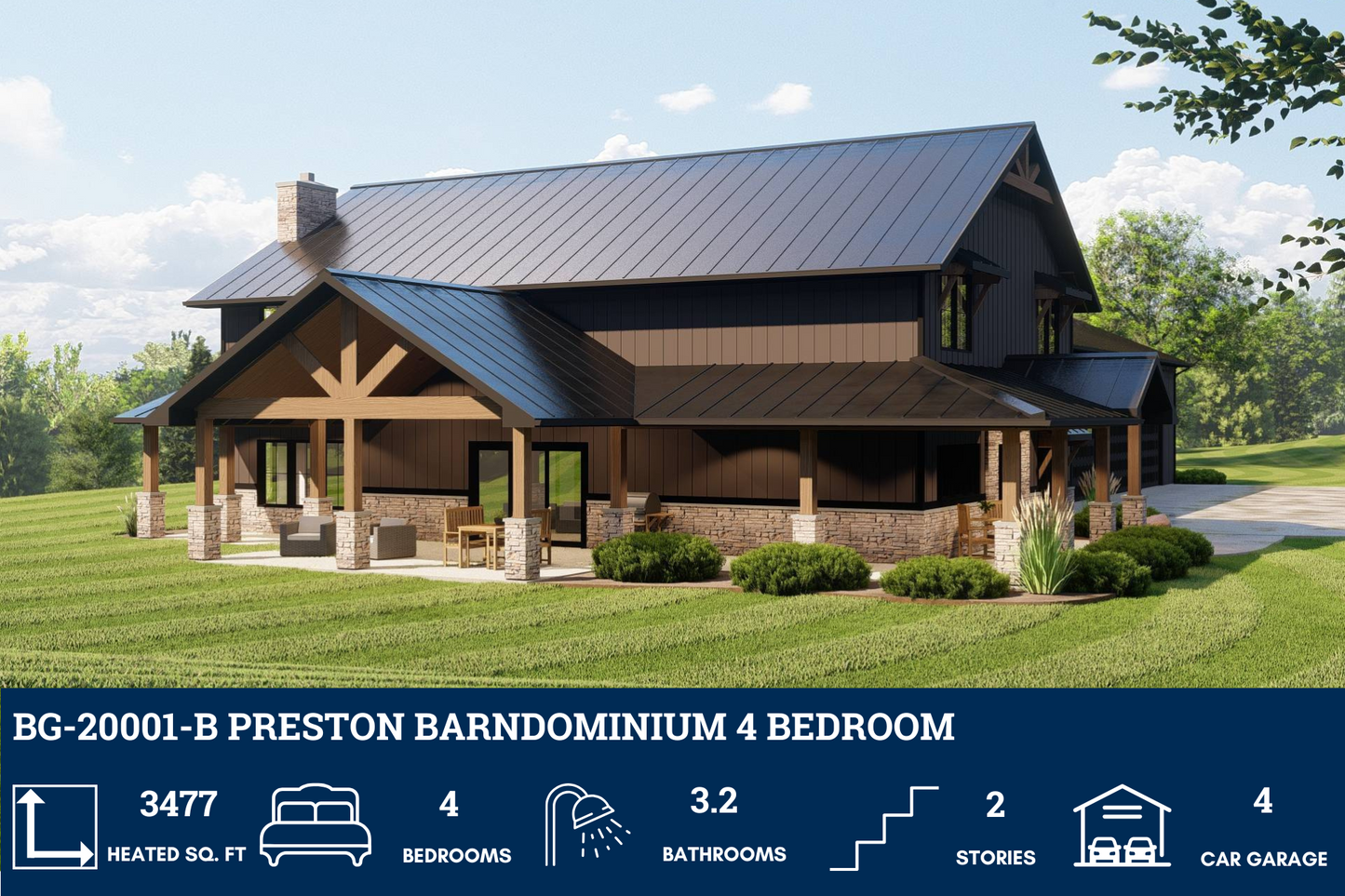 BG-20001-B Preston Barndominium House Plan