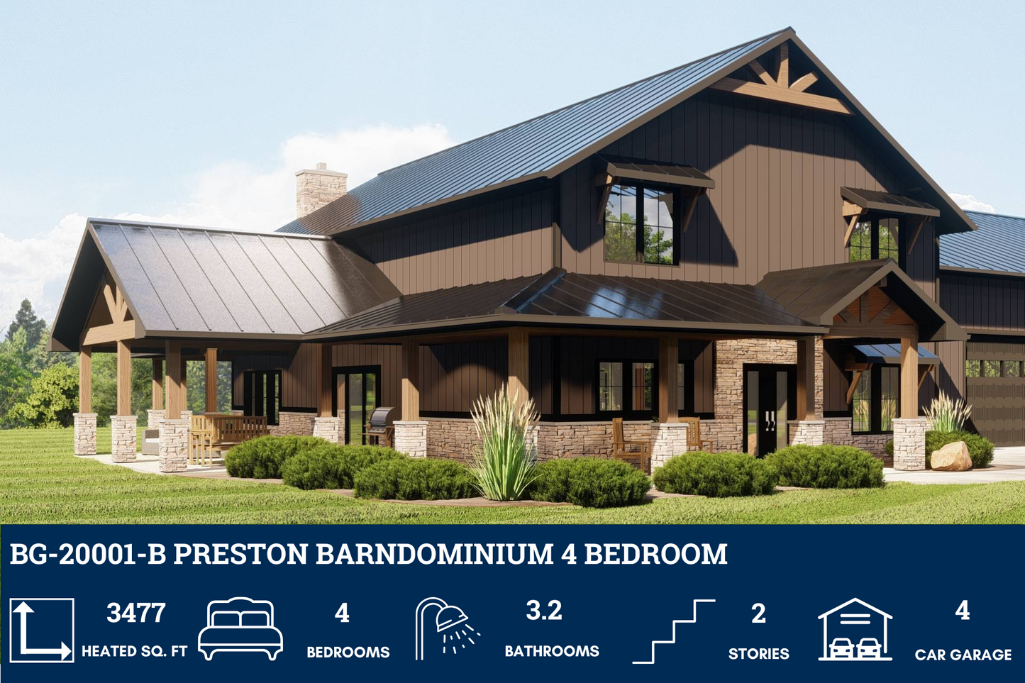 BG-20001-B Preston Barndominium House Plan