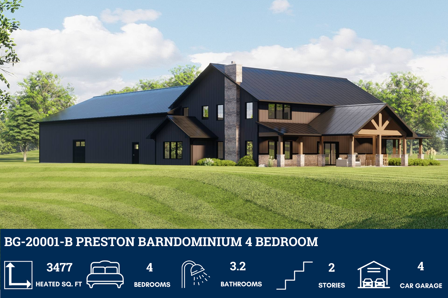 BG-20001-B Preston Barndominium House Plan