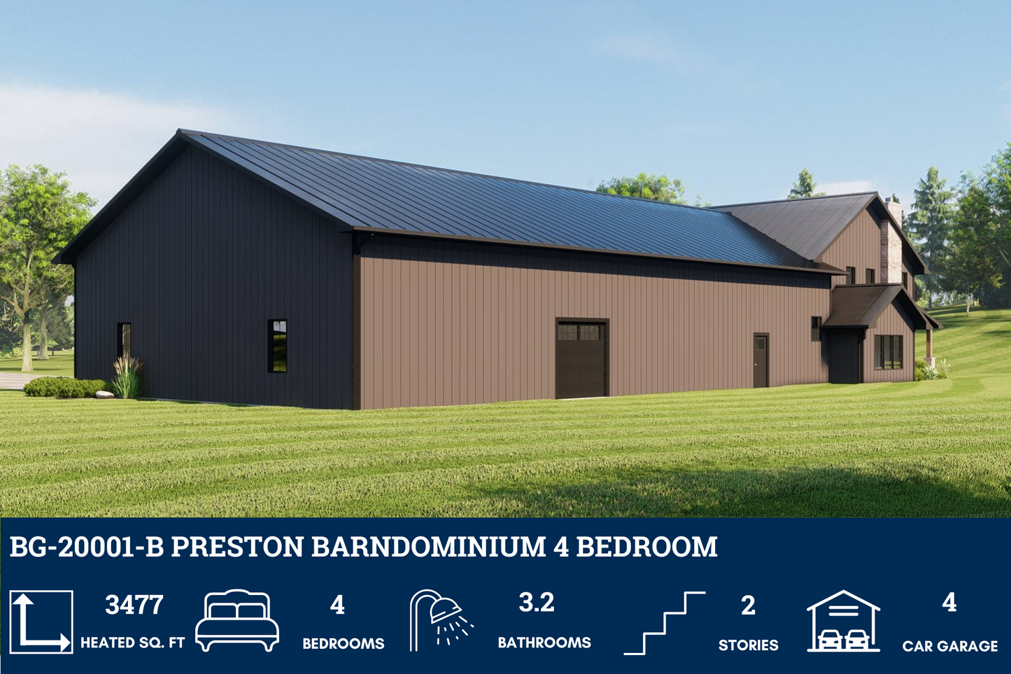 BG-20001-B Preston Barndominium House Plan