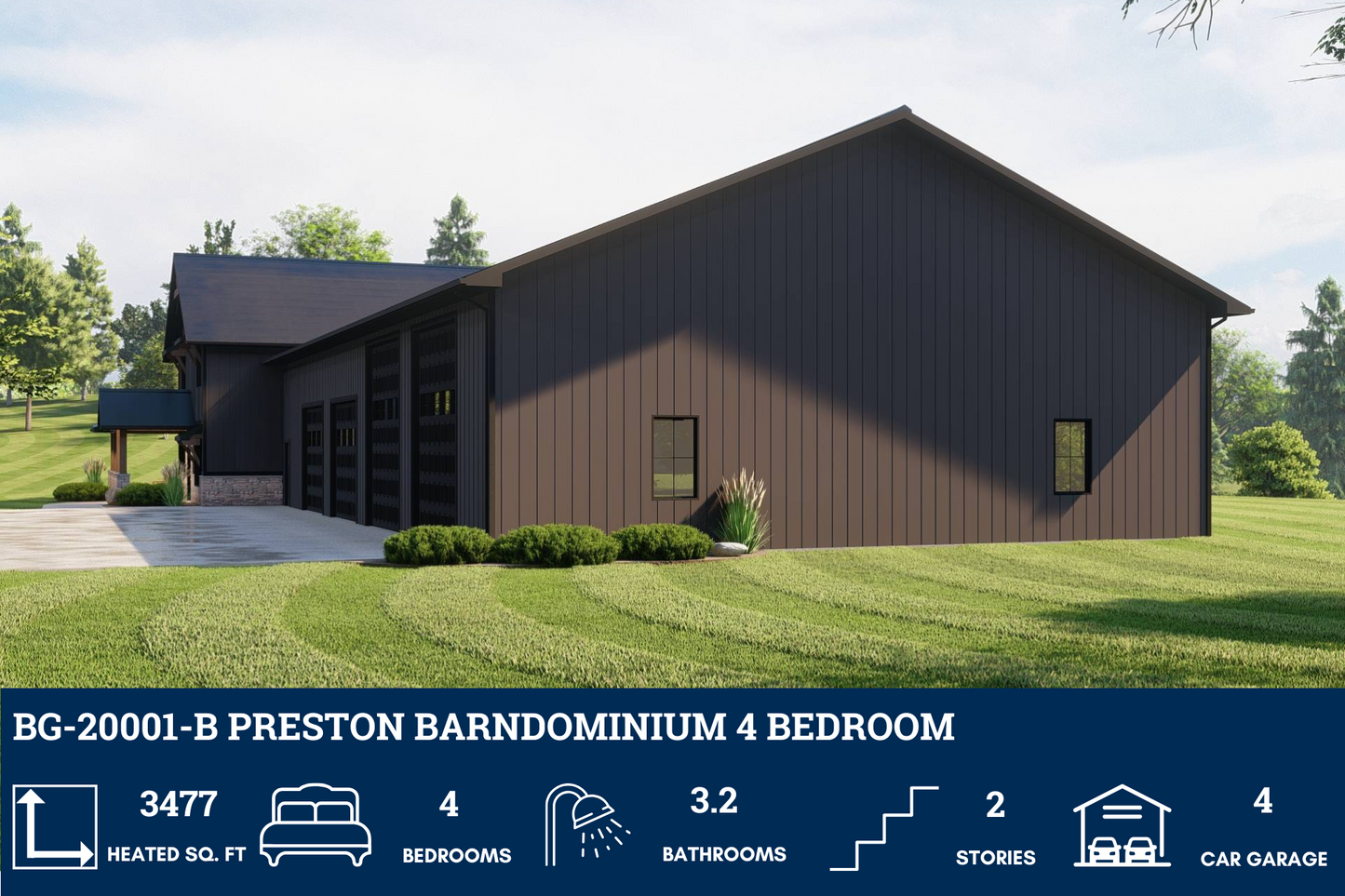 BG-20001-B Preston Barndominium House Plan