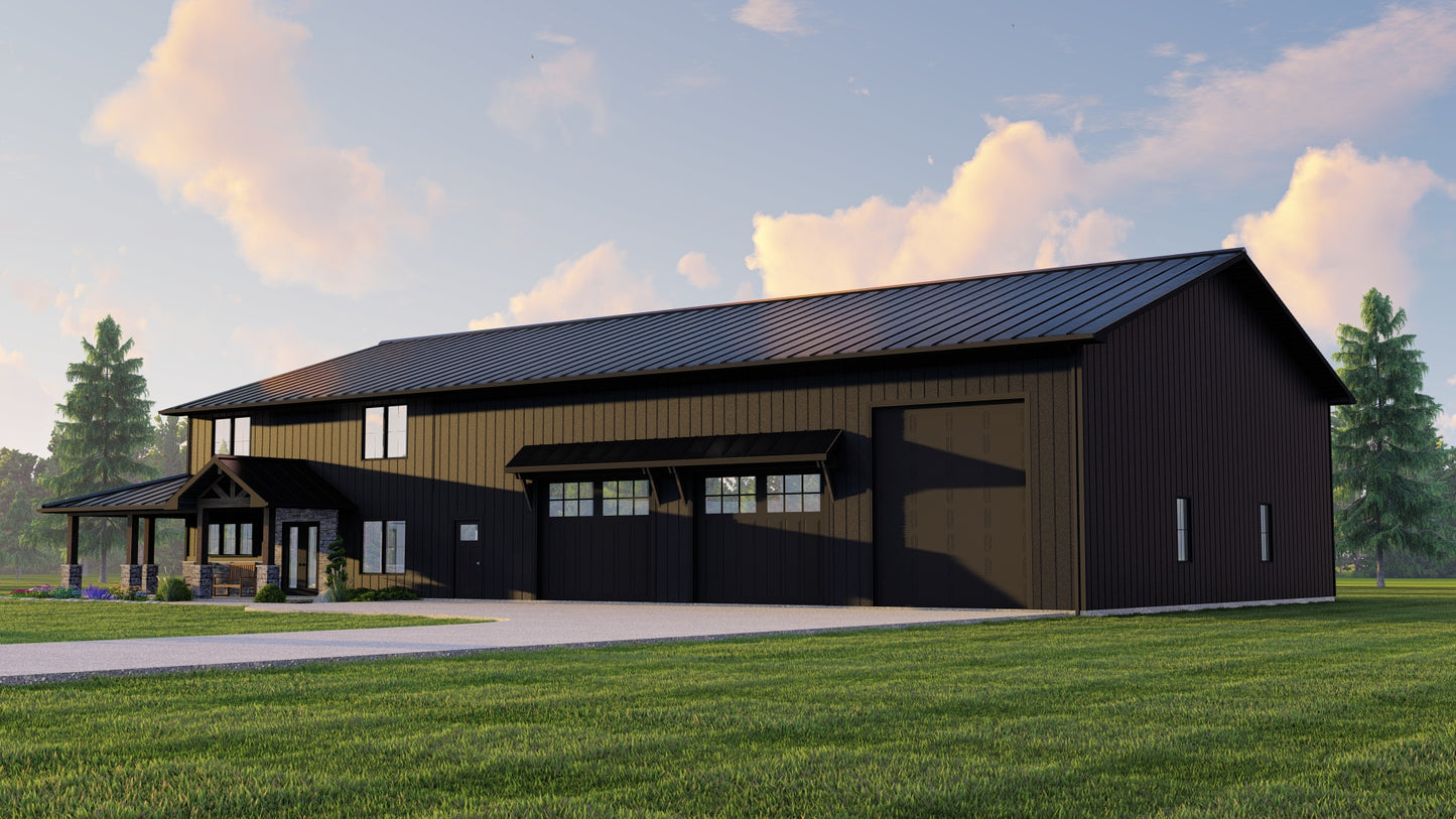 BG-20001-C Meridian Barndominium House Plan