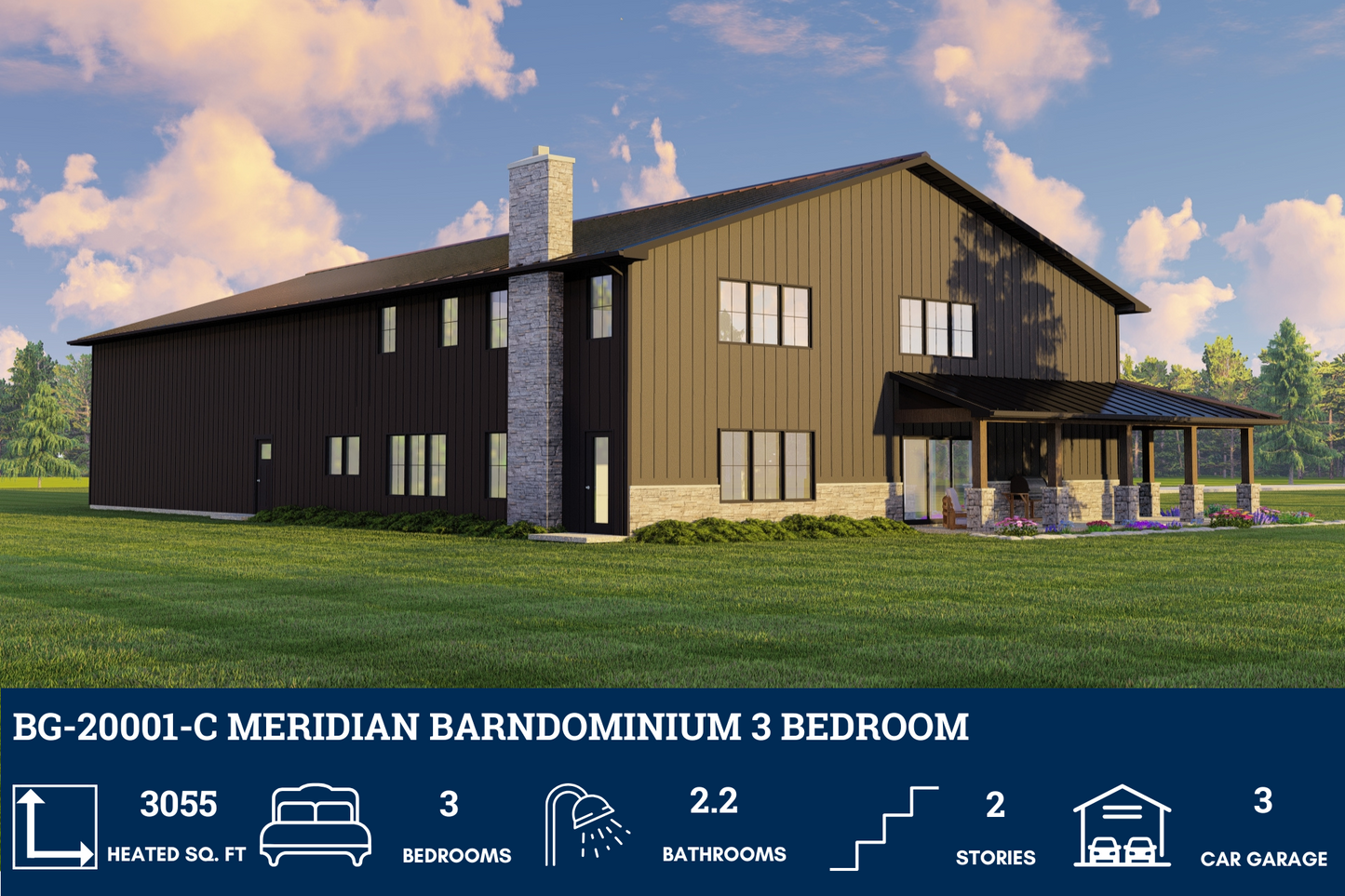 BG-20001-C Meridian Barndominium House Plan