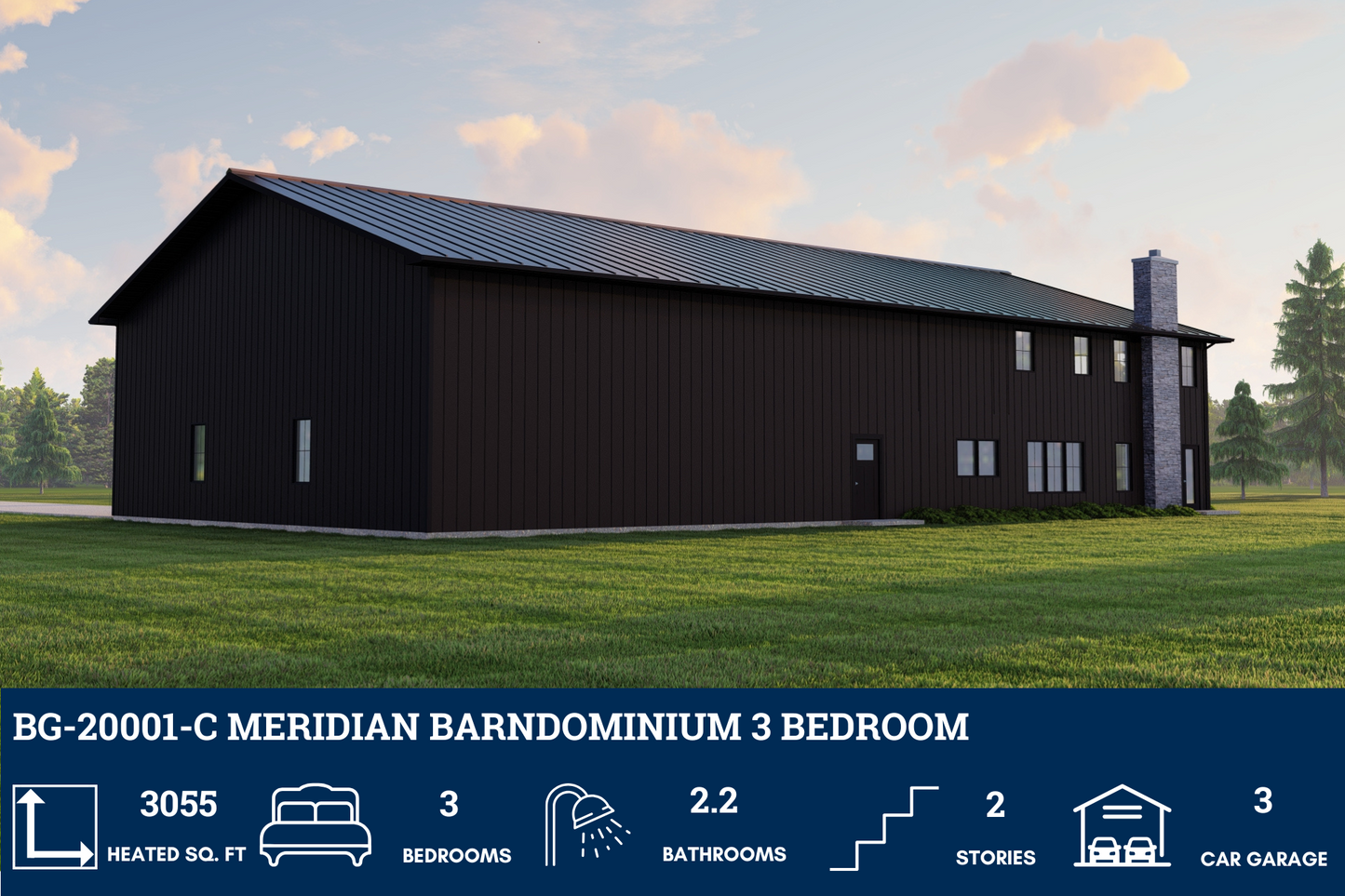 BG-20001-C Meridian Barndominium House Plan