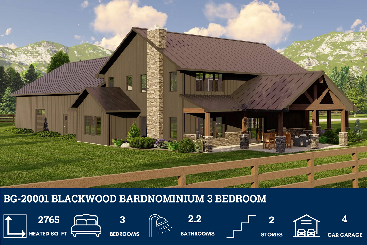 BG-20001 Blackwood Barndominium House Plan