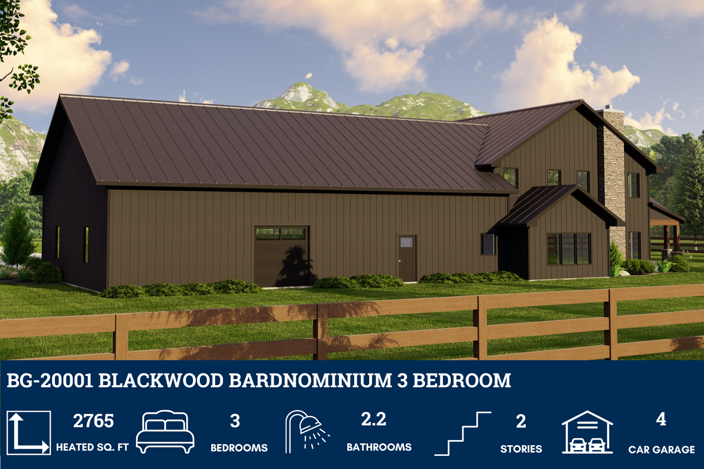 BG-20001 Blackwood Barndominium House Plan