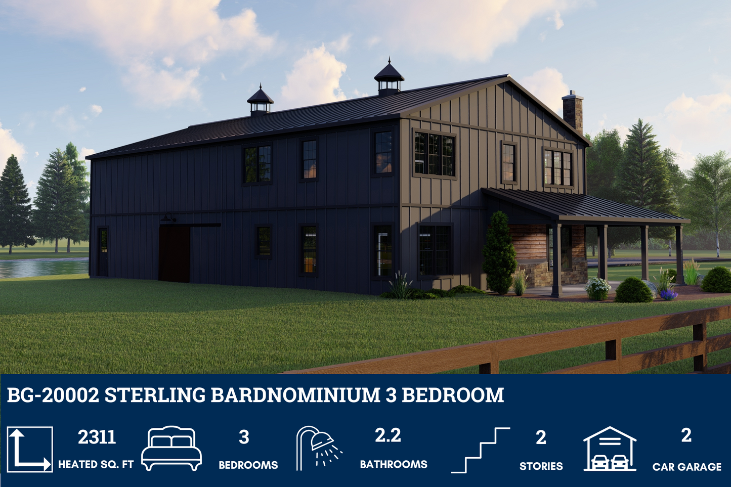 BG-20002 Sterling Barndominium House Plan