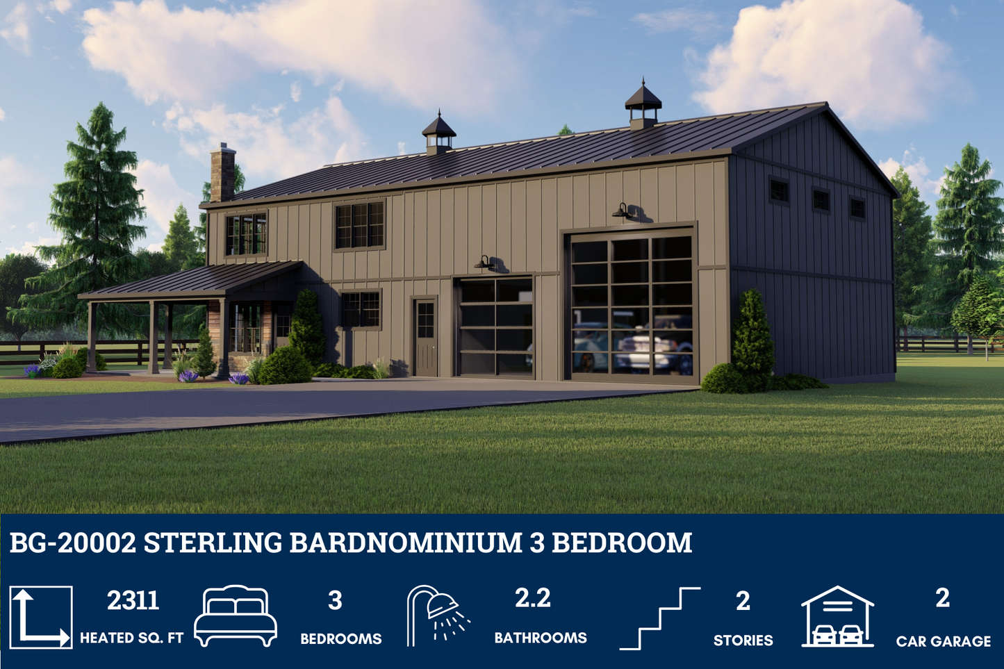 BG-20002 Sterling Barndominium House Plan