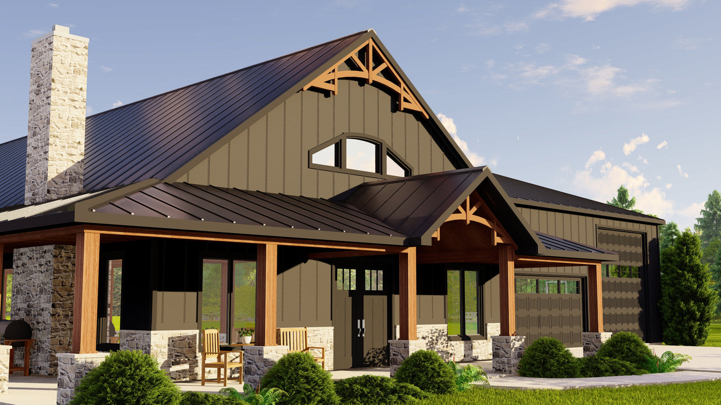 BG-20003-B Fairhaven Barndominium House Plan