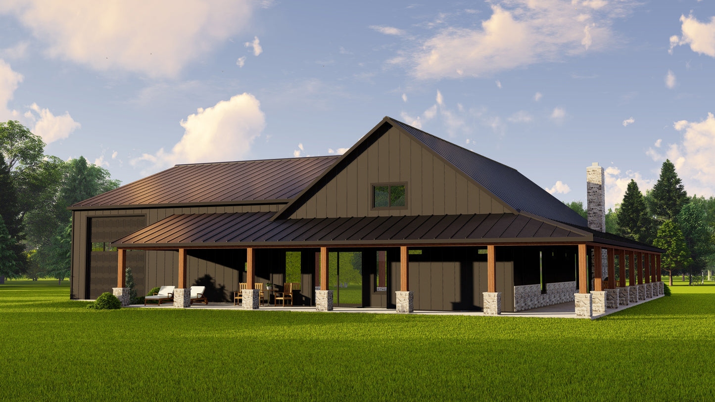 BG-20003-B Fairhaven Barndominium House Plan