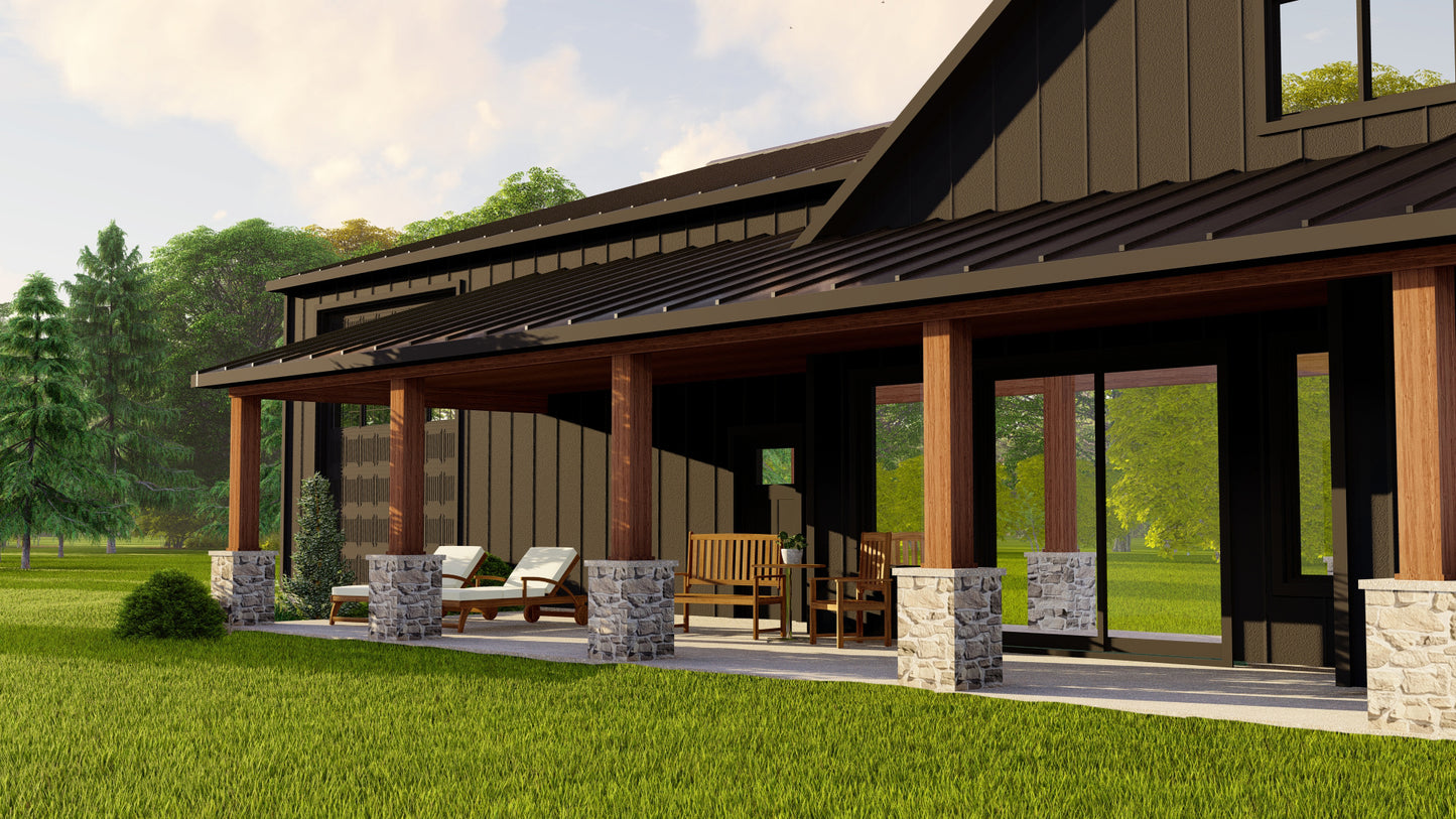 BG-20003-B Fairhaven Barndominium House Plan