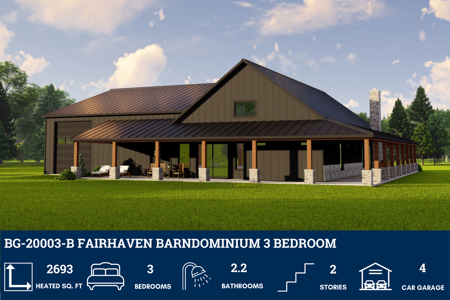 BG-20003-B Fairhaven Barndominium House Plan