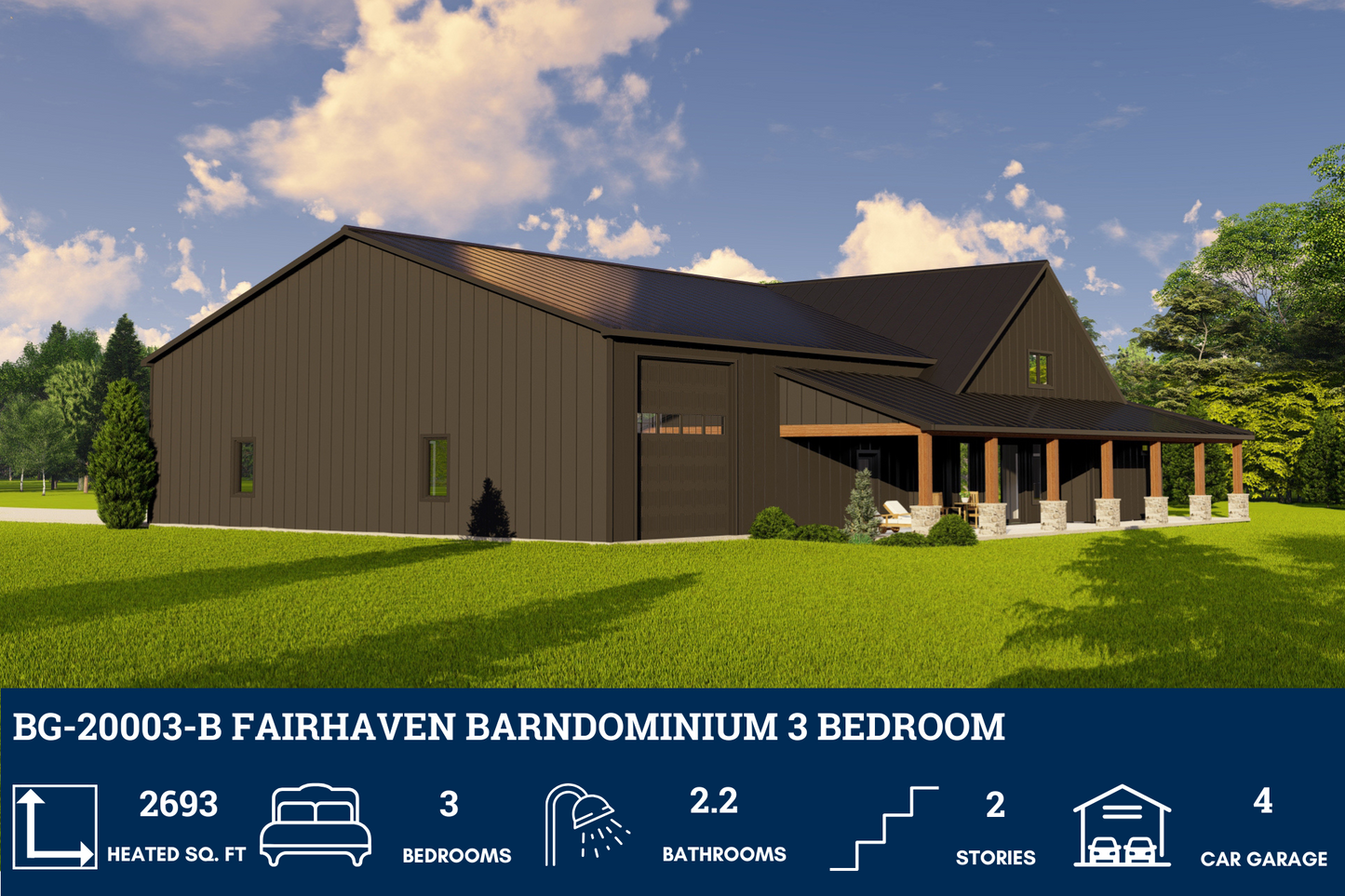 BG-20003-B Fairhaven Barndominium House Plan