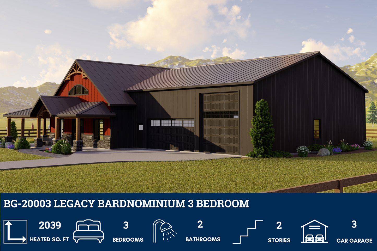 BG-20003 Legacy Barndominium House Plan