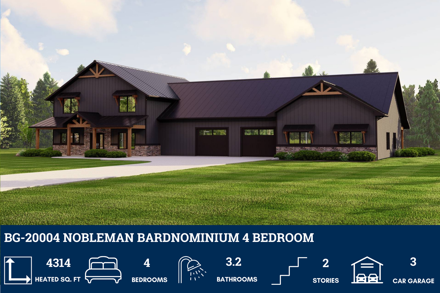 BG-20004 Nobleman Barndominium House Plan