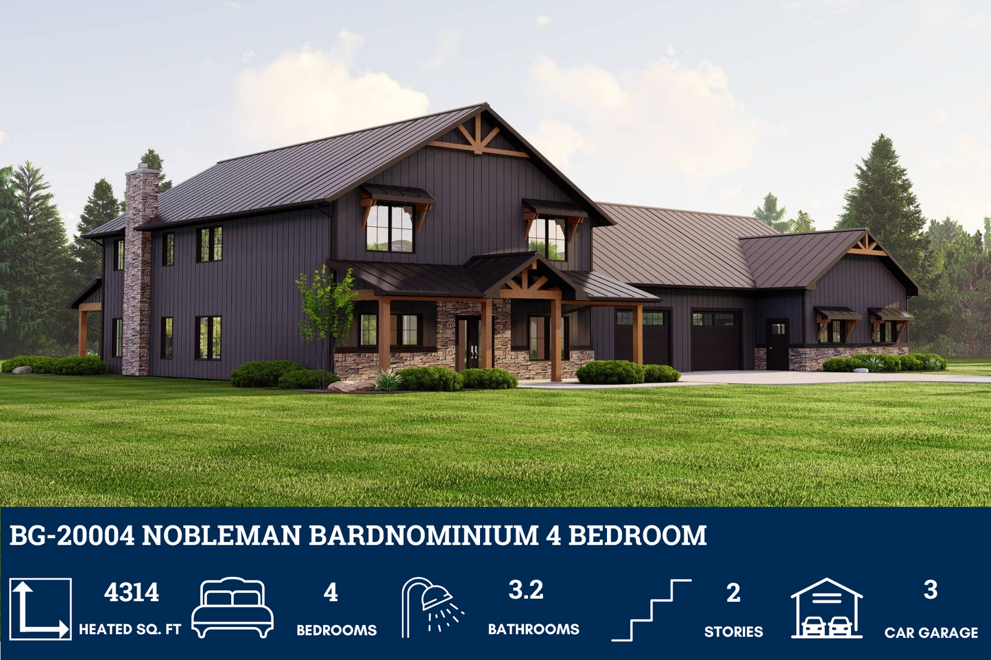 BG-20004 Nobleman Barndominium House Plan