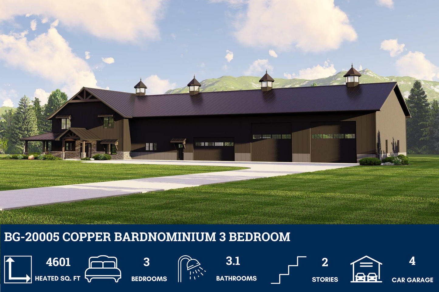 BG-20005 Copper Barndominium House Plan