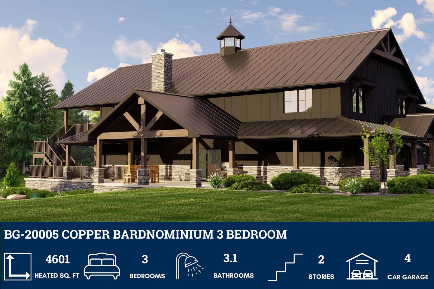 BG-20005 Copper Barndominium House Plan
