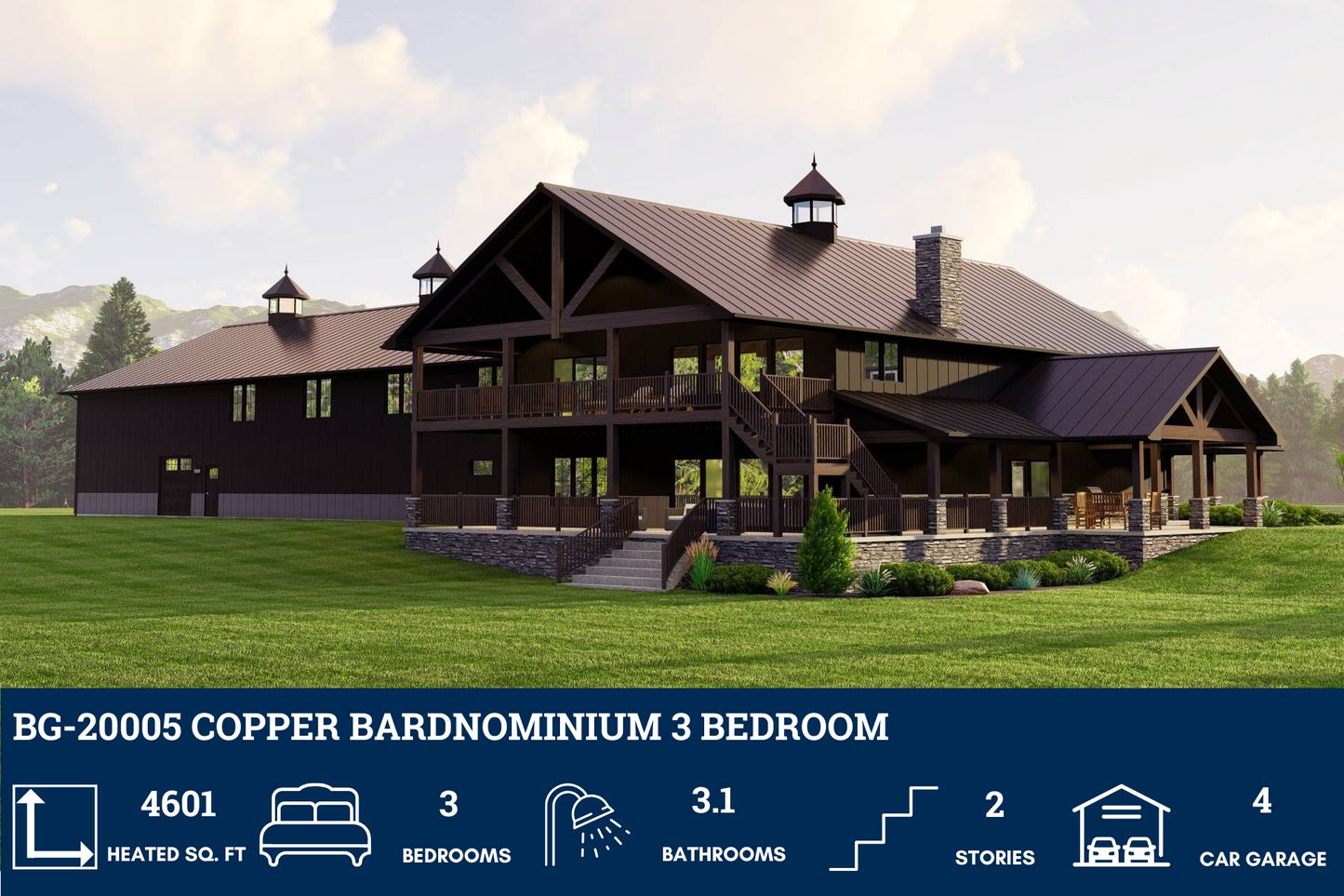 BG-20005 Copper Barndominium House Plan