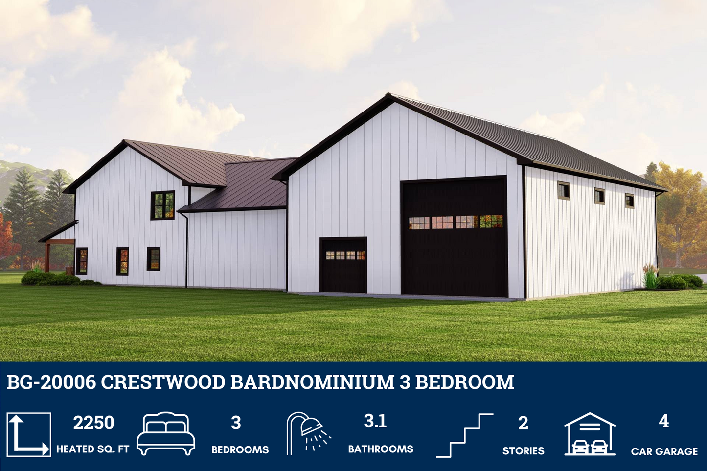BG-20006 Crestwood Barndominium House Plan