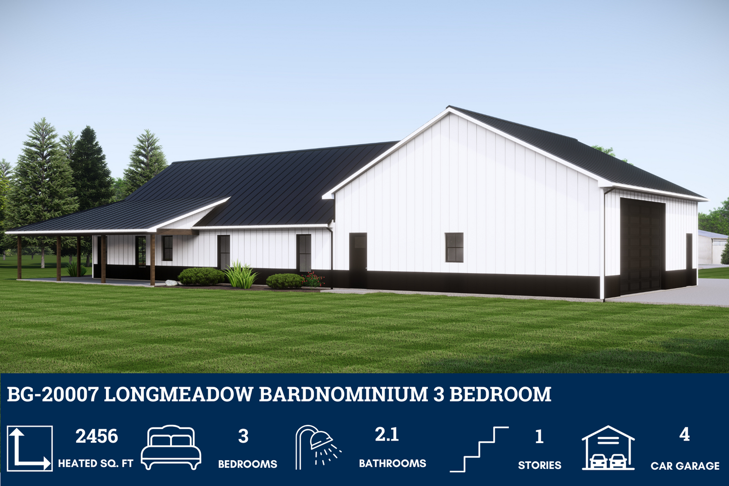 BG-20007 Longmeadow Barndominium House Plan