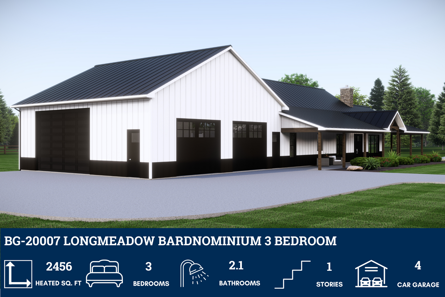 BG-20007 Longmeadow Barndominium House Plan