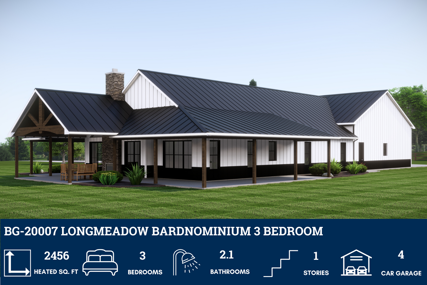 BG-20007 Longmeadow Barndominium House Plan