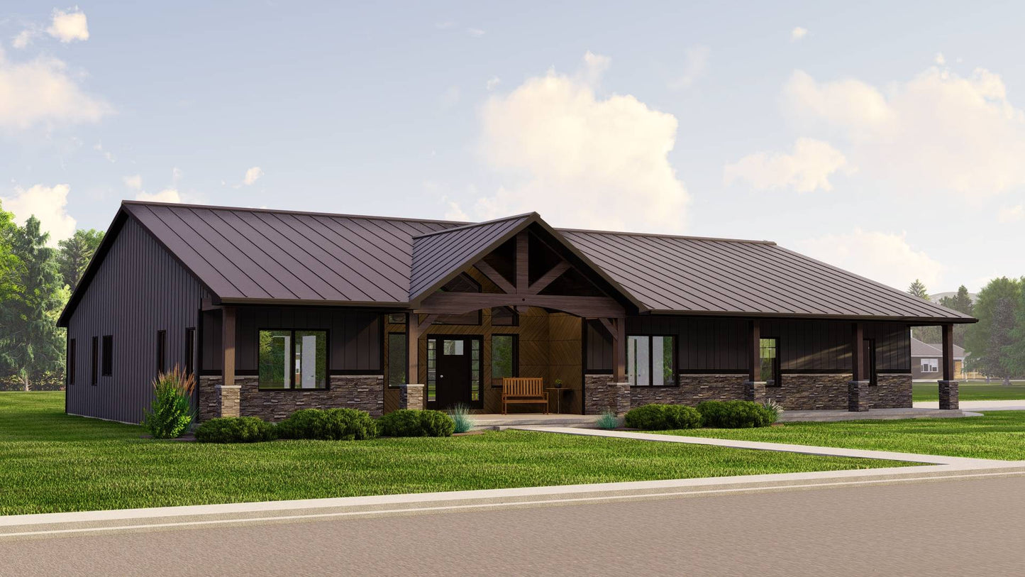 BG-20010 Monroe Barndominium House Plan