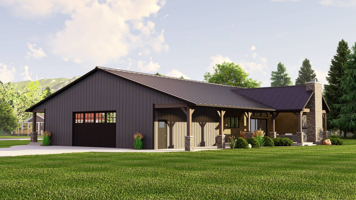 BG-20010 Monroe Barndominium House Plan