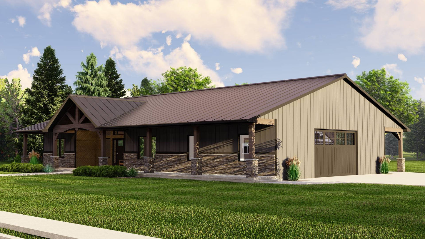 BG-20010 Monroe Barndominium House Plan