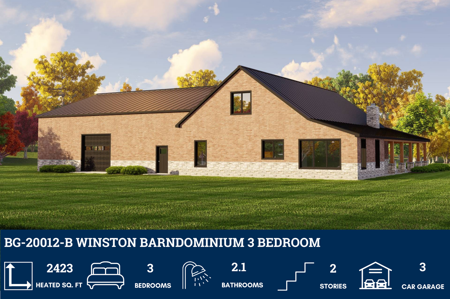 BG-20012-B Winston Barndominium House Plan