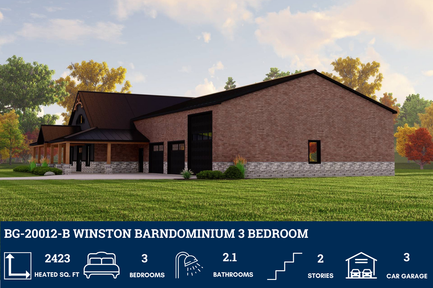 BG-20012-B Winston Barndominium House Plan